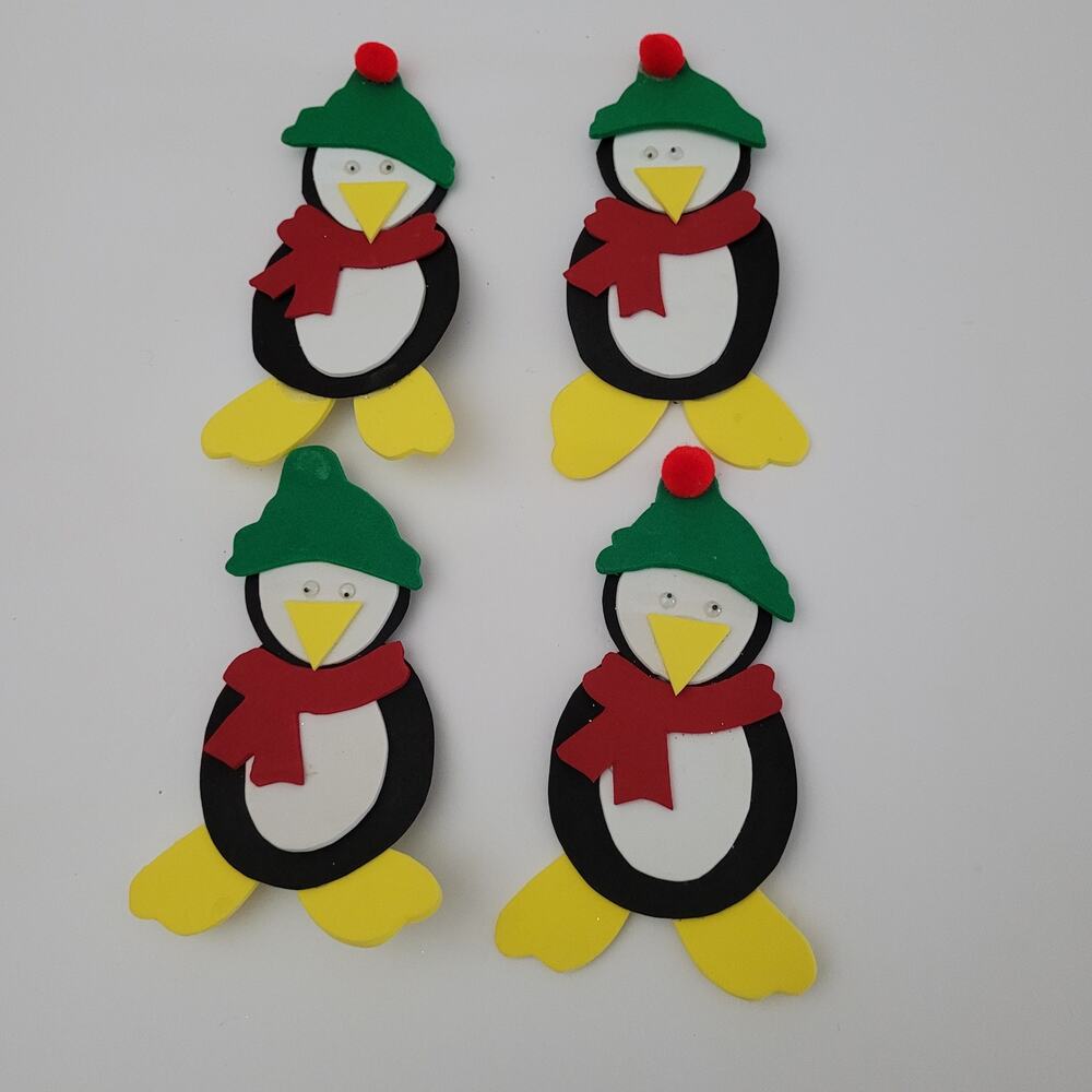 Cute Penguin Magnets - Holiday Decor, Set of 4